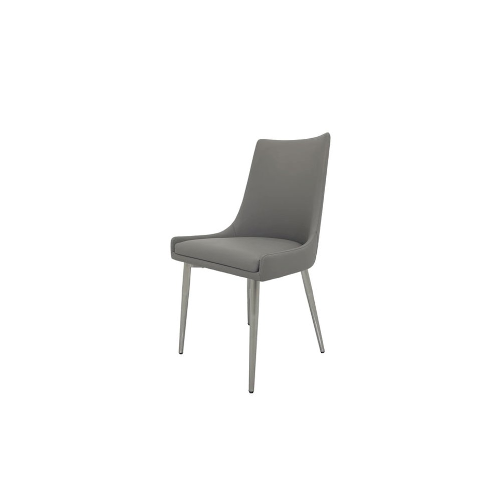 Set of 2 Dining Chair with PU Seat and Matte Gold Legs