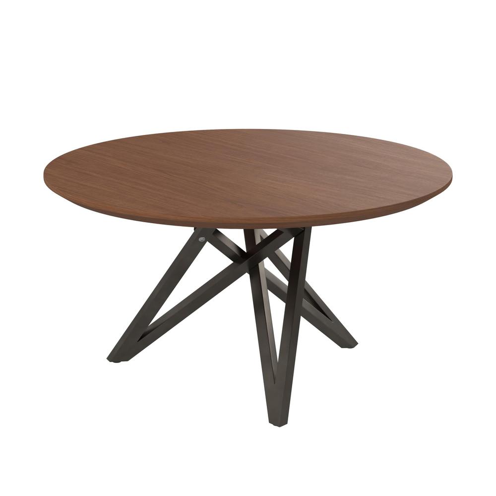 Dining Table With Brushed Gray Stainless Steel Legs