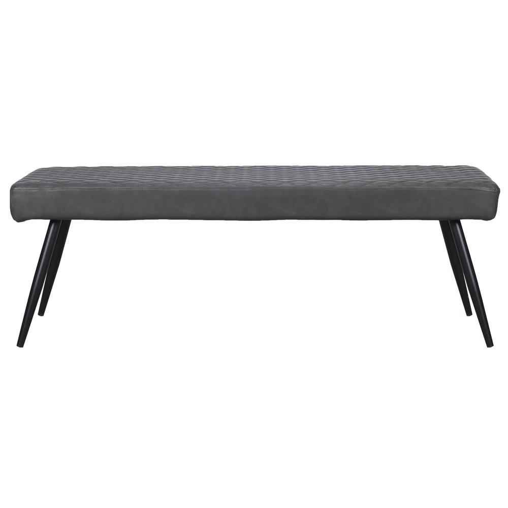 Contemporary Upholstered Dining Bench with Black Sanded Legs