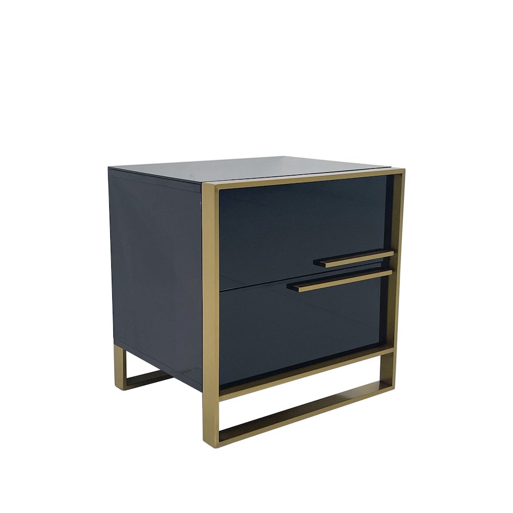 MDF Night Stand with Matte Gold Frame