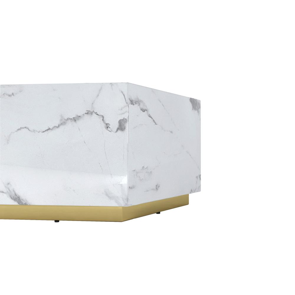 Hexagon MDF Coffee Table in White