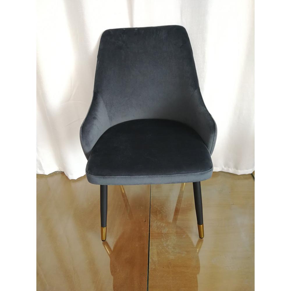Dining Chair In Gray Farbric