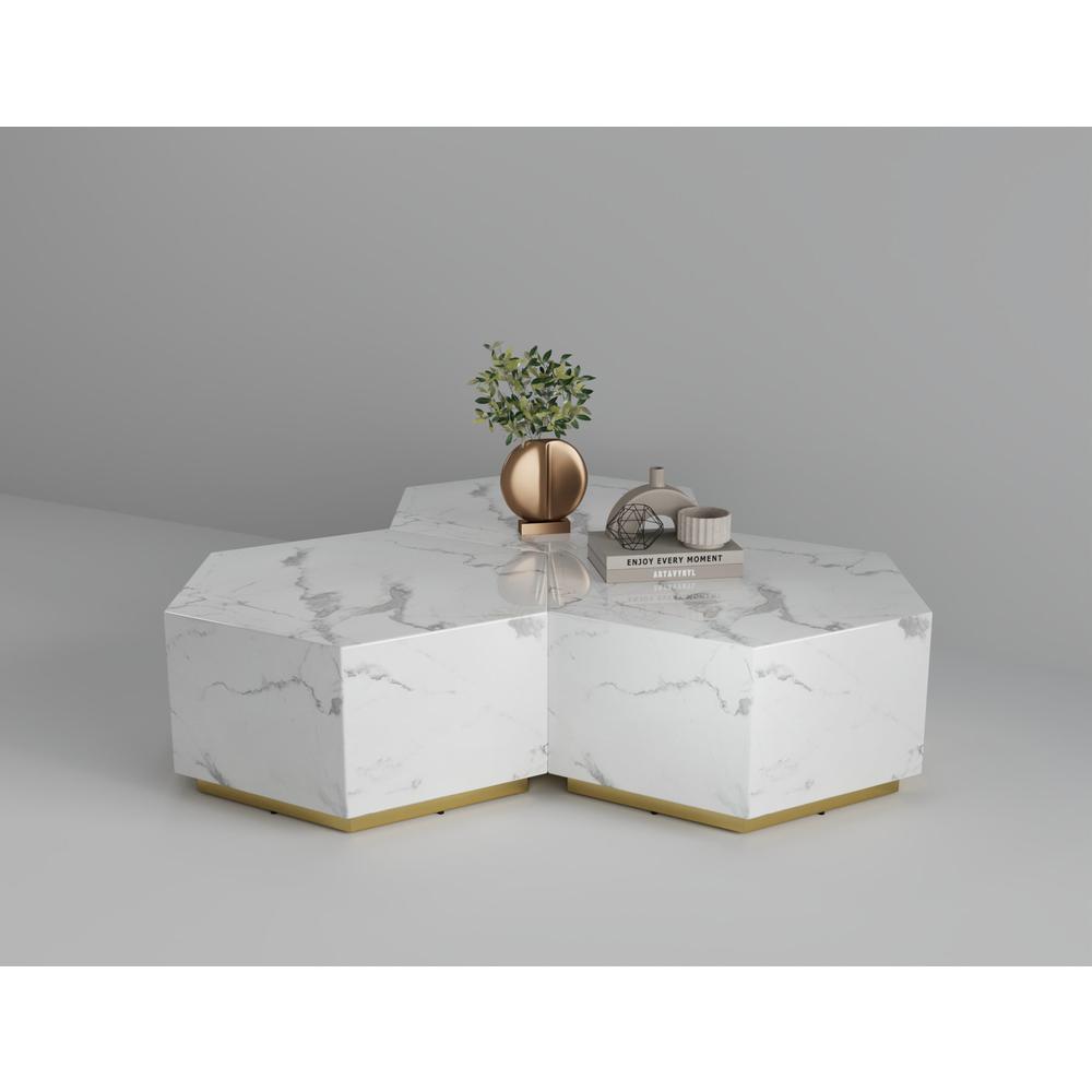 Hexagon MDF Coffee Table in White