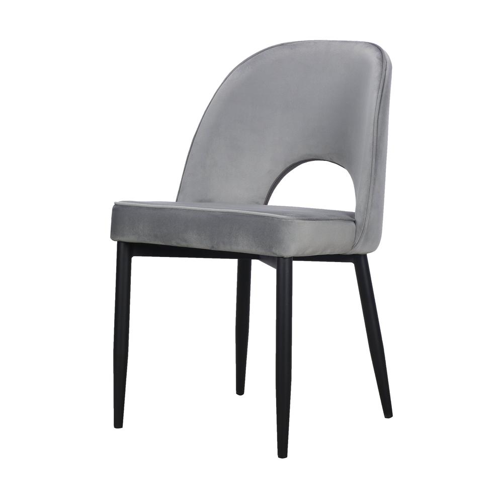 Dining Chair with Fabric Seat and Black Metal legs