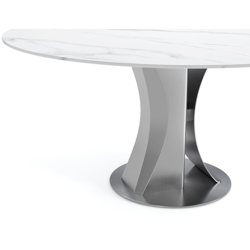 60″ Rd Sintered Stone Dinnig Table with Brushed Gold Base