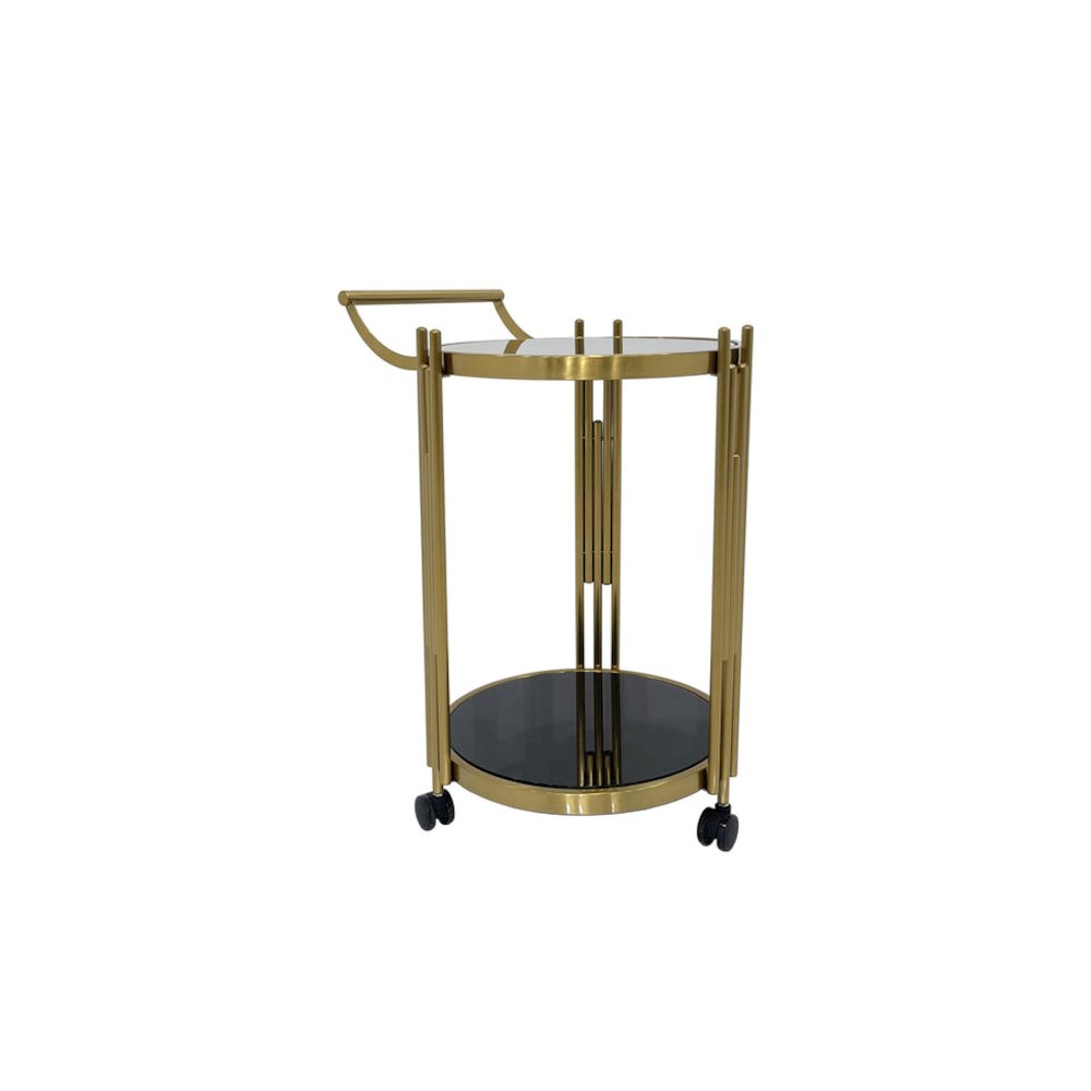 White Marble Coffee Table with Matte Gold Base