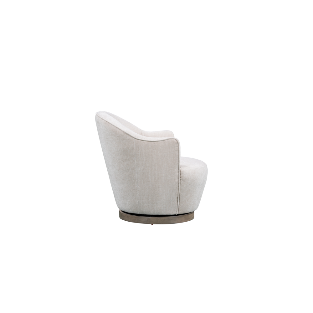 Upholstered Fabric Club Chair With Swivel