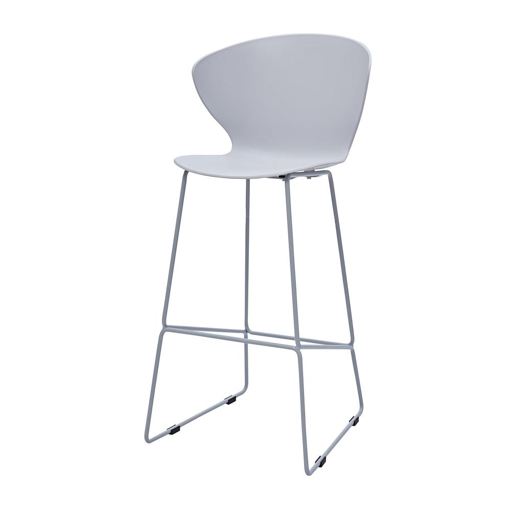 Midcentury Polypropylene Counter Stool With Metal Legs