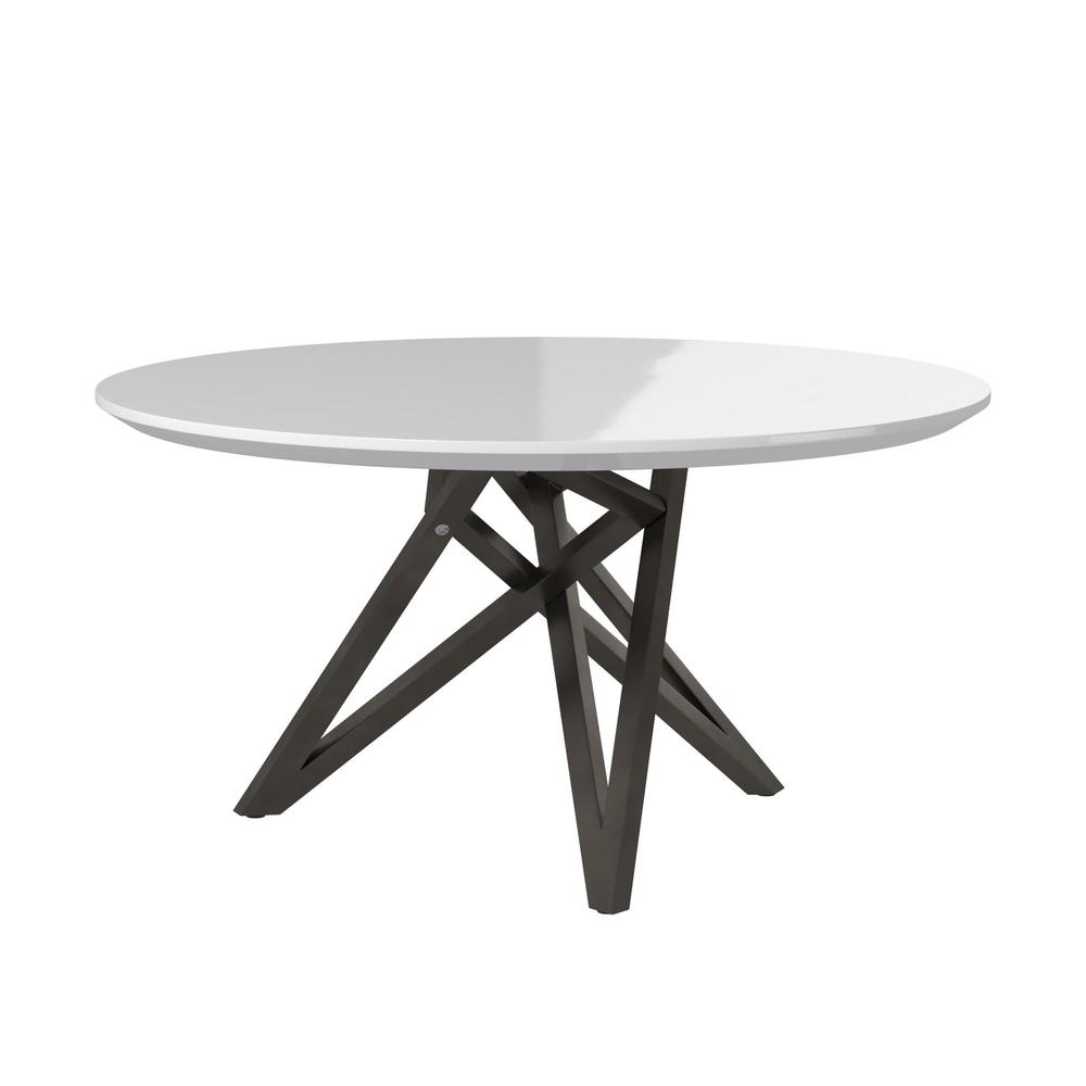 Dining Table With Brushed Gray Stainless Steel Legs