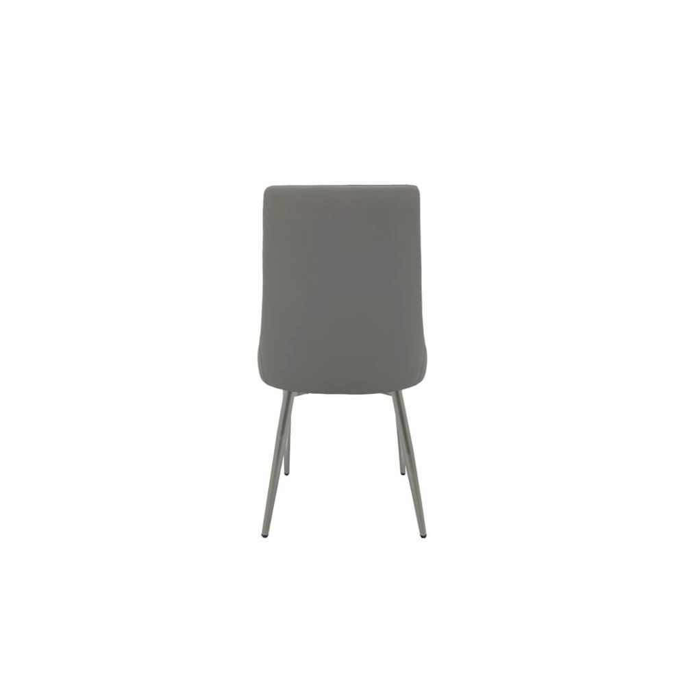 Set of 2 Dining Chair with PU Seat and Matte Gold Legs