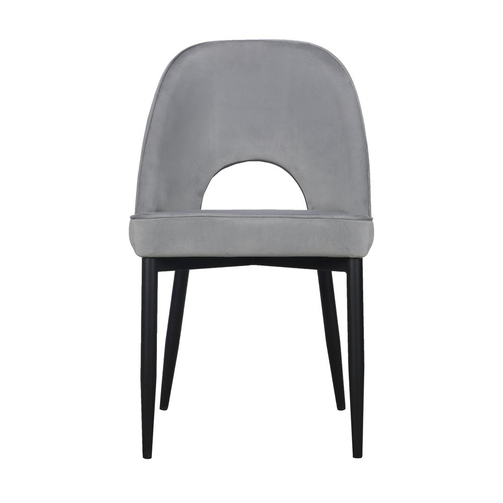 Dining Chair with Fabric Seat and Black Metal legs