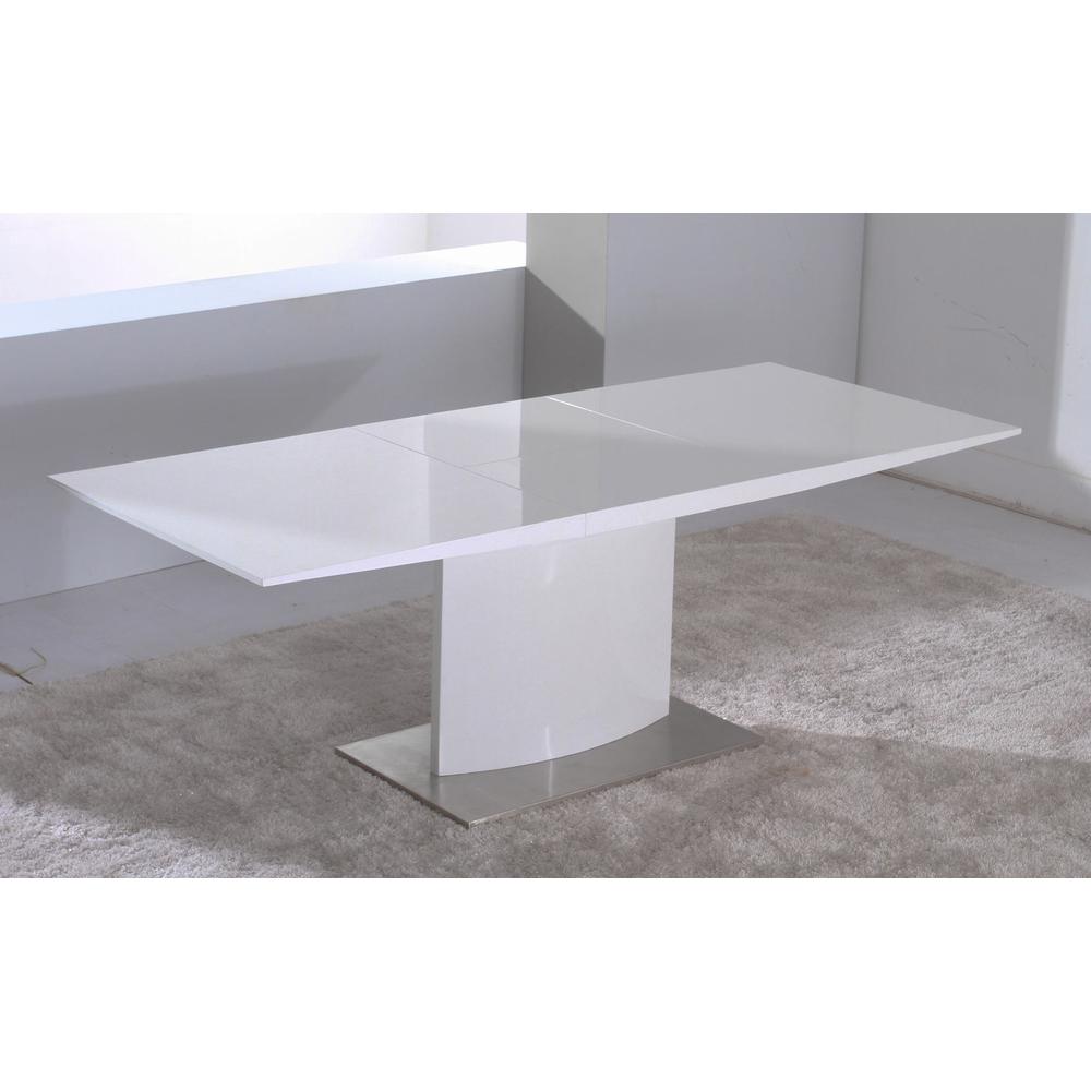 (63″-87″)X35.4″X30″ Extension D.Table/White Lacquer Base