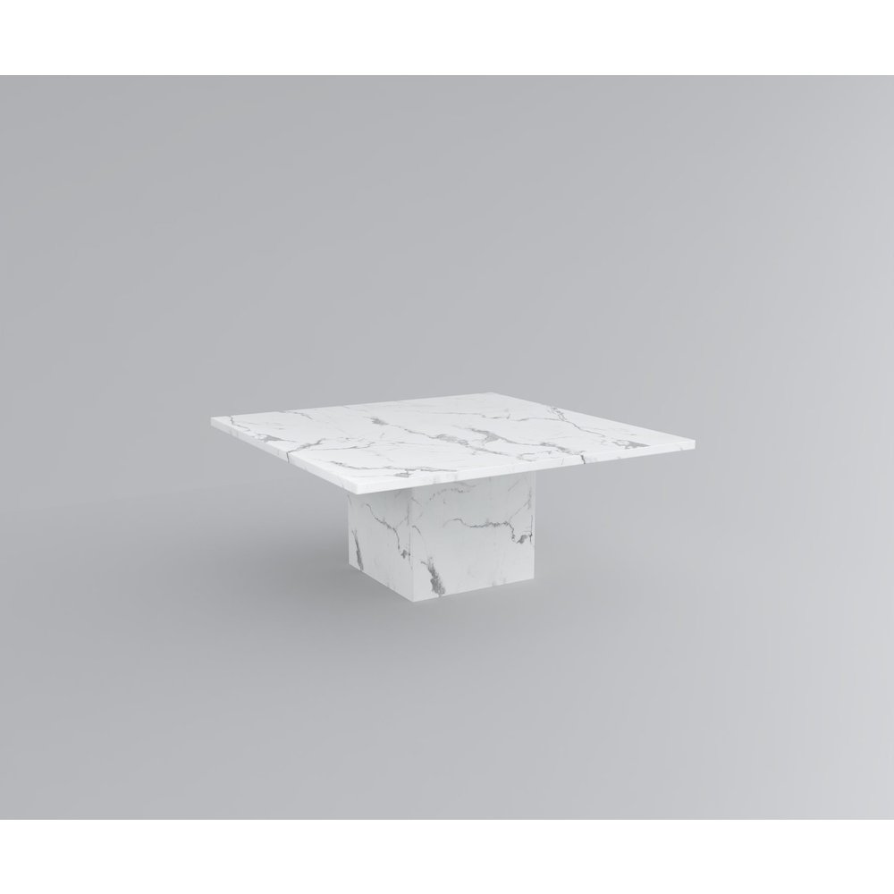 60″ Square Marble Table with Square Marble Base