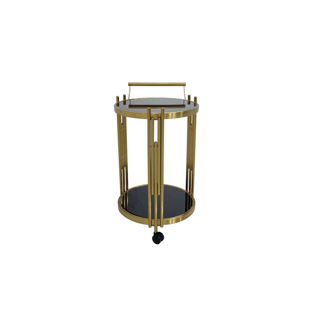 White Marble Coffee Table with Matte Gold Base