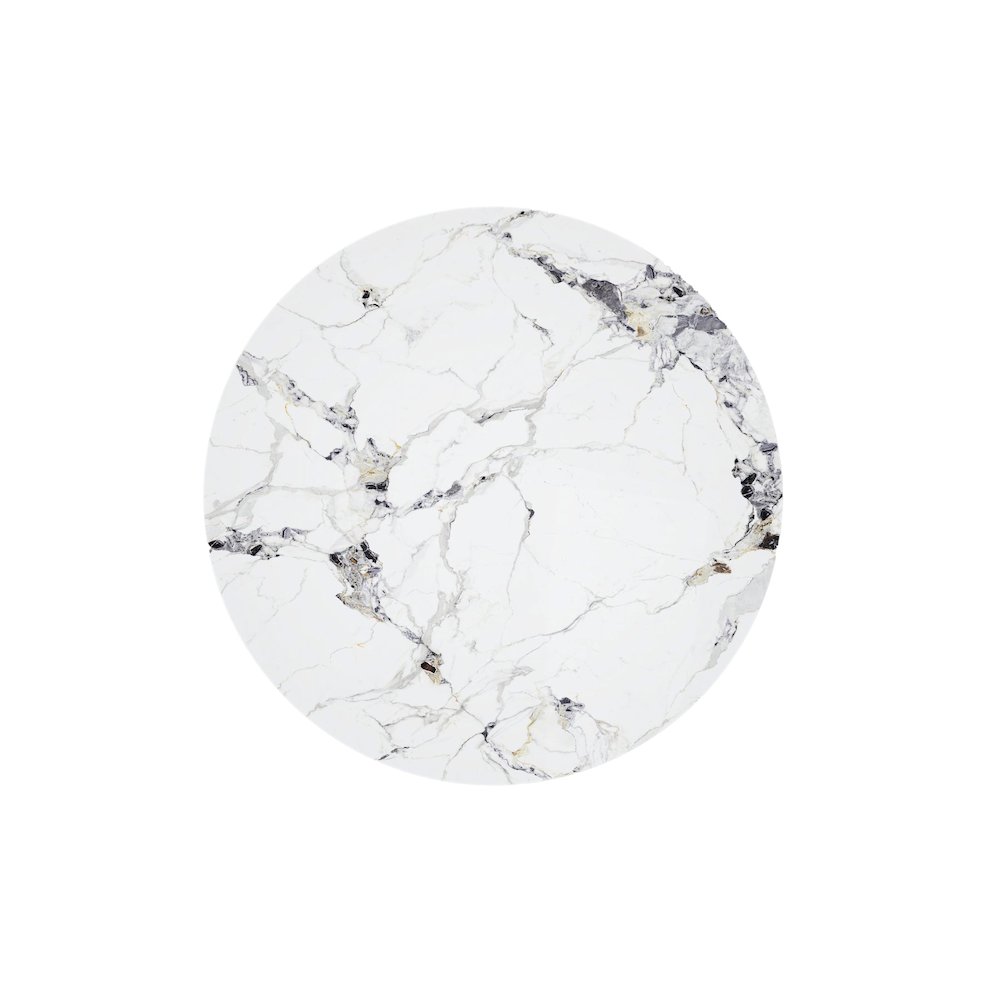 60″ Rd Sintered Stone Dinnig Table with Brushed Gold Base
