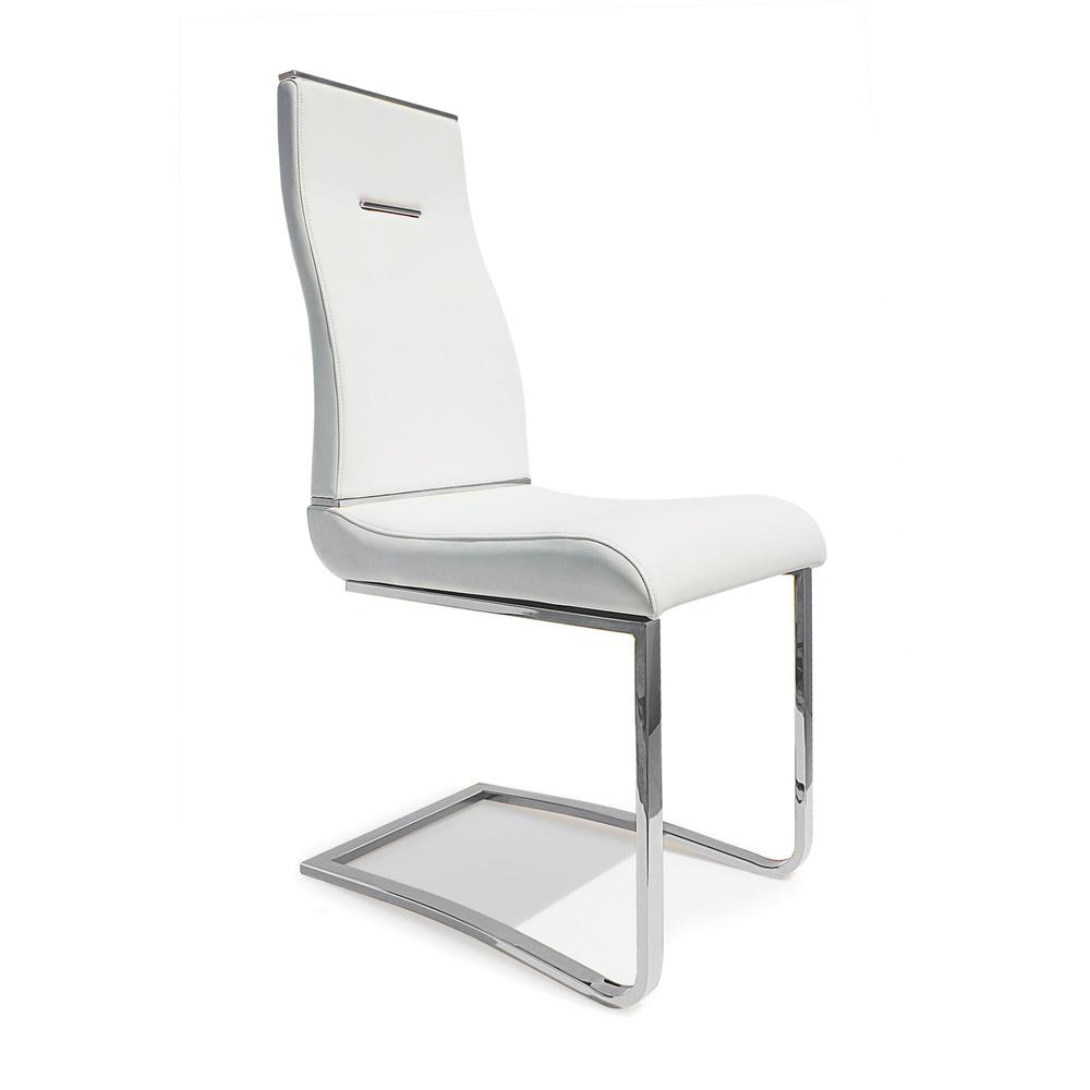 White Seat With Stainless Steel Base