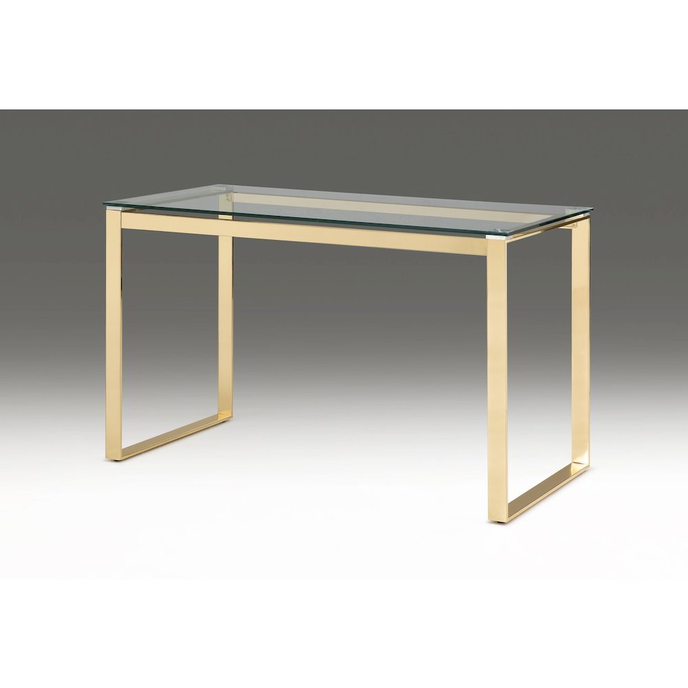 Clear Glass Vanity/writing Desk with Gold Base