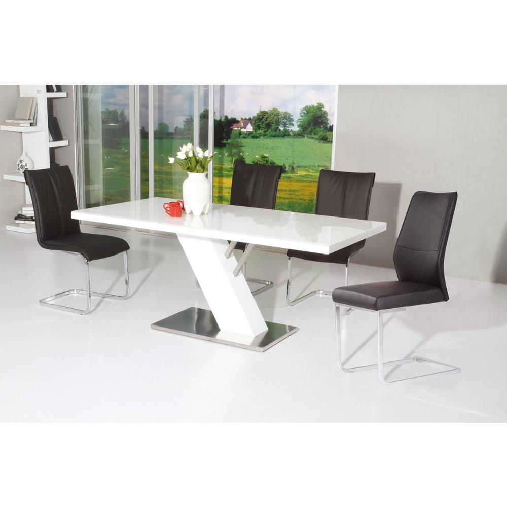 Pu Dining Chair With Chrome Base