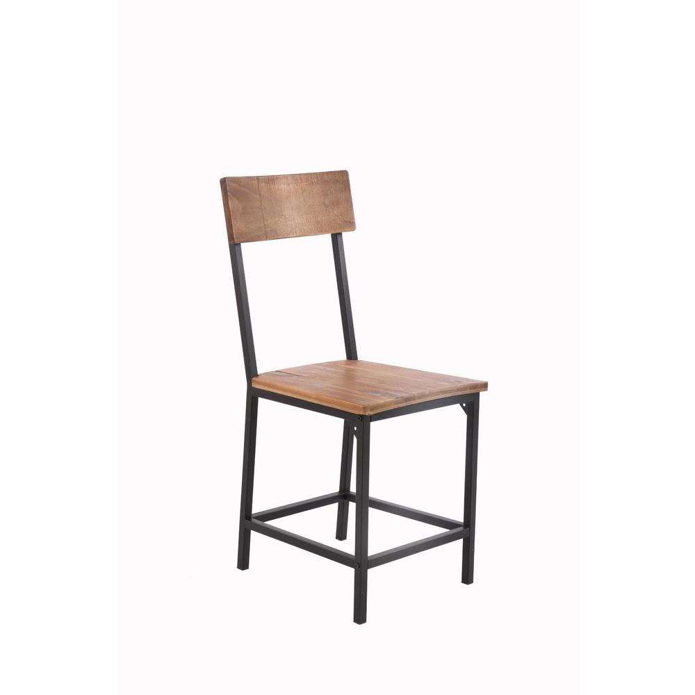 Dining Chair W/Reclaimed Wood  Seat & Back
