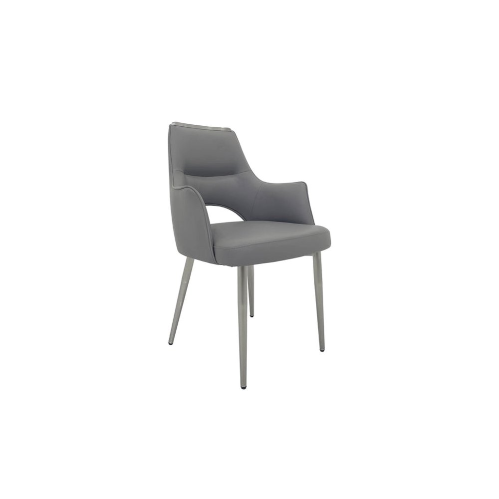 Set of 2 Dining Chair with PU Seat and Matte Gold Legs