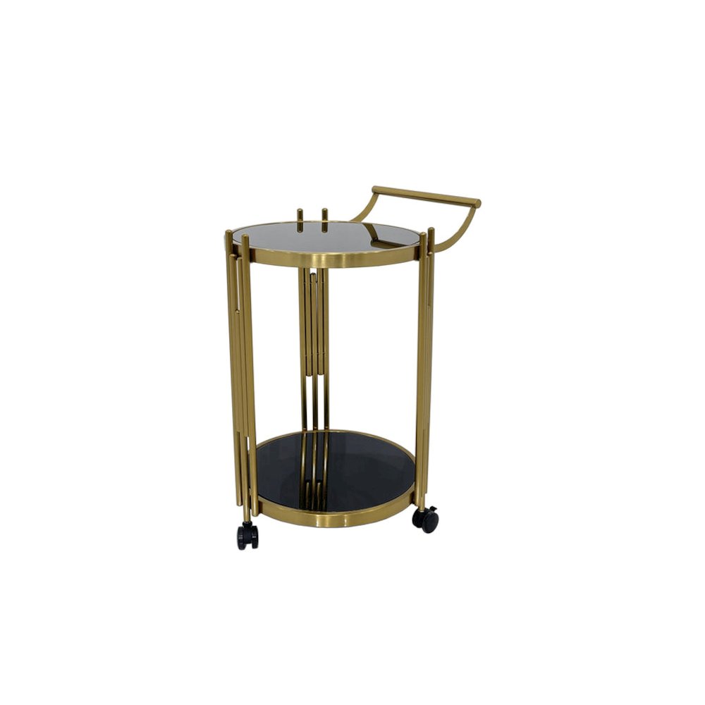 White Marble Coffee Table with Matte Gold Base