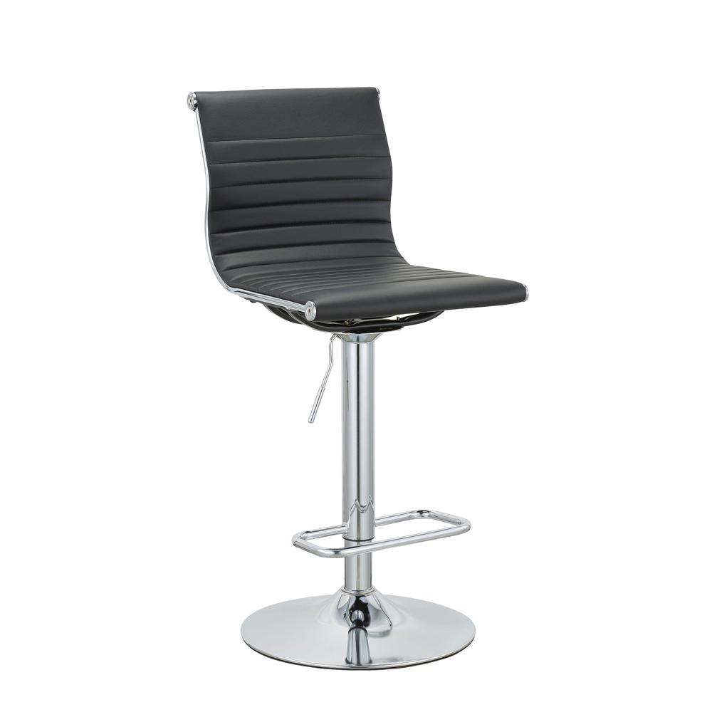 (37” ~ 45.5”)H Adjustable Pu Bar Stool With Chrome Leg