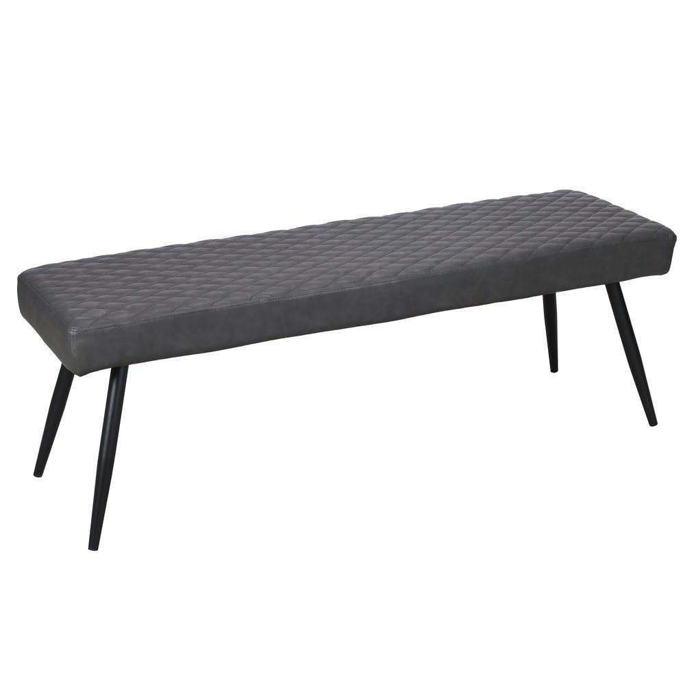 Contemporary Upholstered Dining Bench with Black Sanded Legs