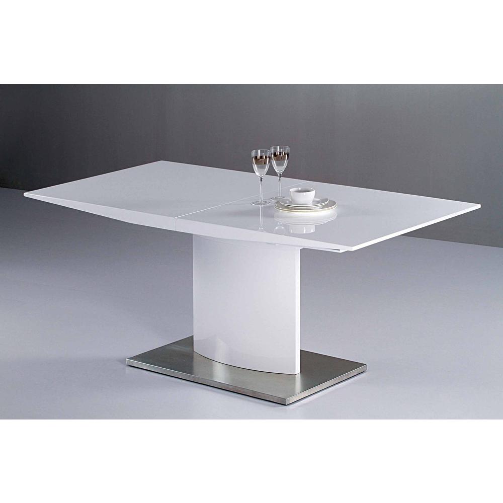 (63″-87″)X35.4″X30″ Extension D.Table/White Lacquer Base