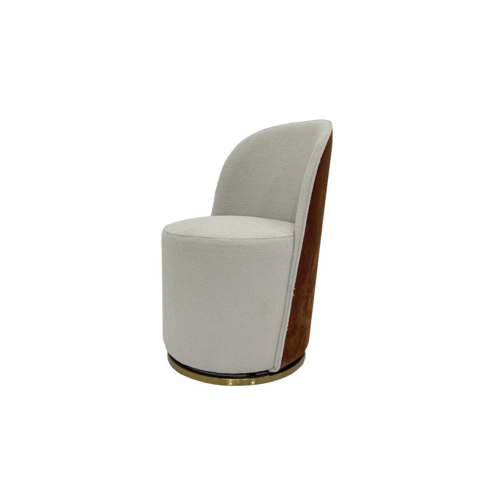 Set of 2 Dining Chair with Gray PU Seat and Matte Silver Legs