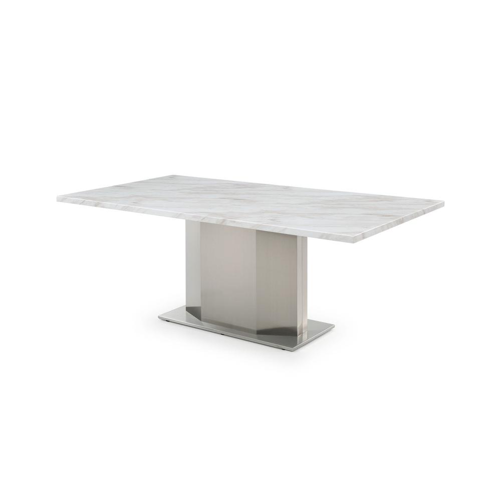 Marble Table With Stainless Steel Base