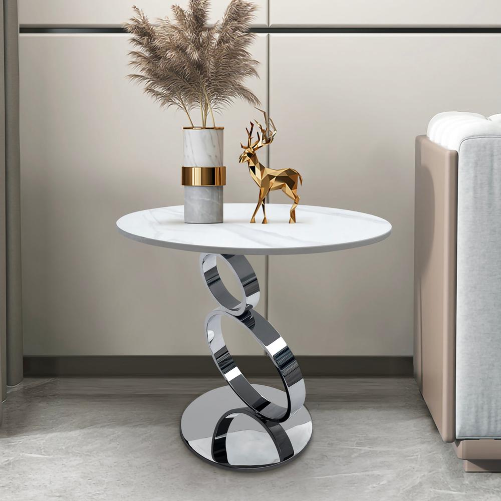End Table with 12mm sintered stone top & SS base