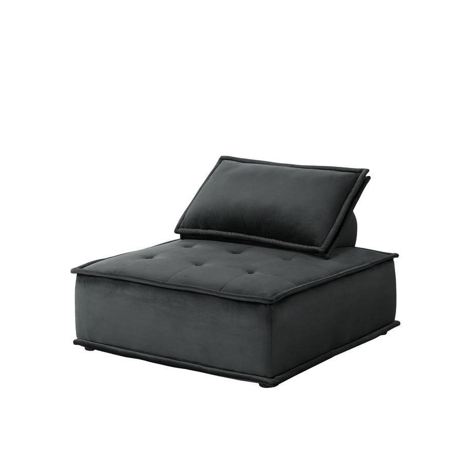 Anna Black Velvet Set of 2 Armless Lounge Chair
