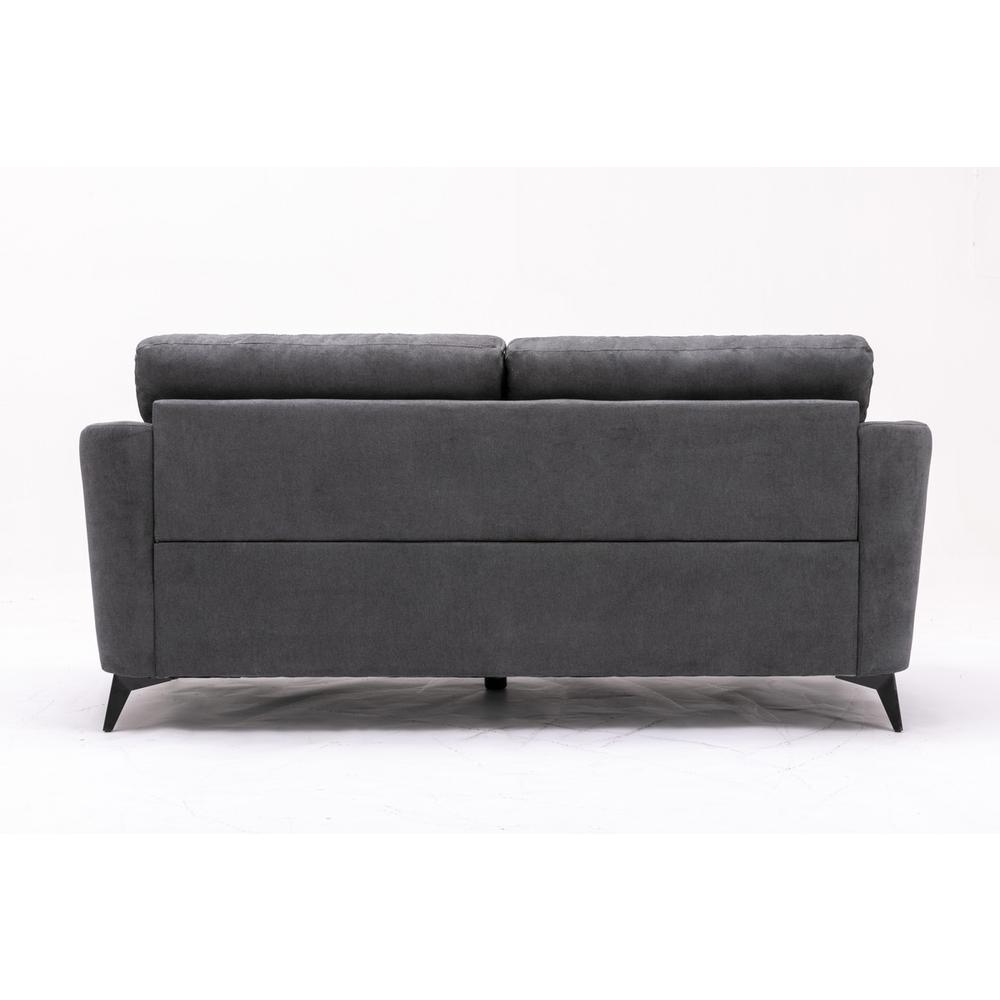 Callie Gray Velvet Fabric Sofa Loveseat Living Room Set
