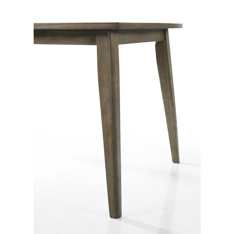 Bistro Vintage Walnut 72″ Dining Table Set with Off White Fabric Dining Chairs