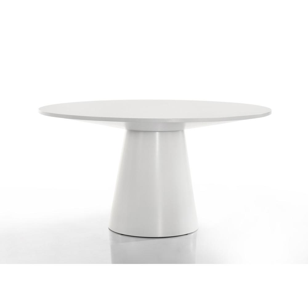 Jasper White 3 Piece Round Dining Table Set with Gray Barrel Chairs