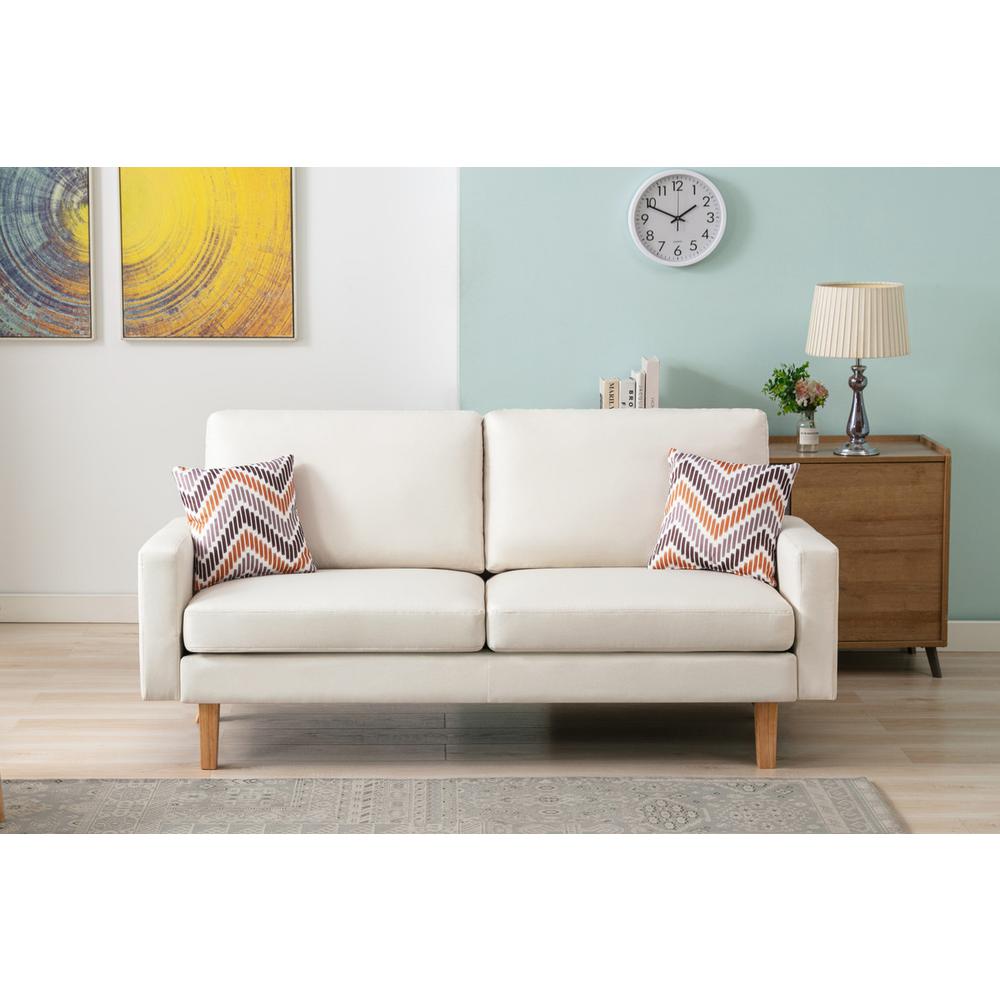 Bahamas Beige Linen Sofa and 2 Chairs with 2 Throw Pillows