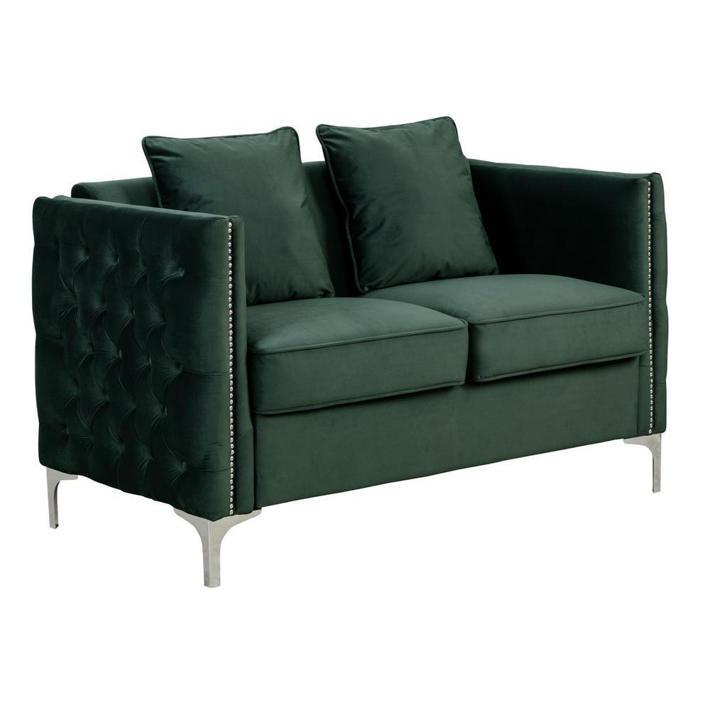 Bayberry Green Velvet Sofa Loveseat Living Room Set