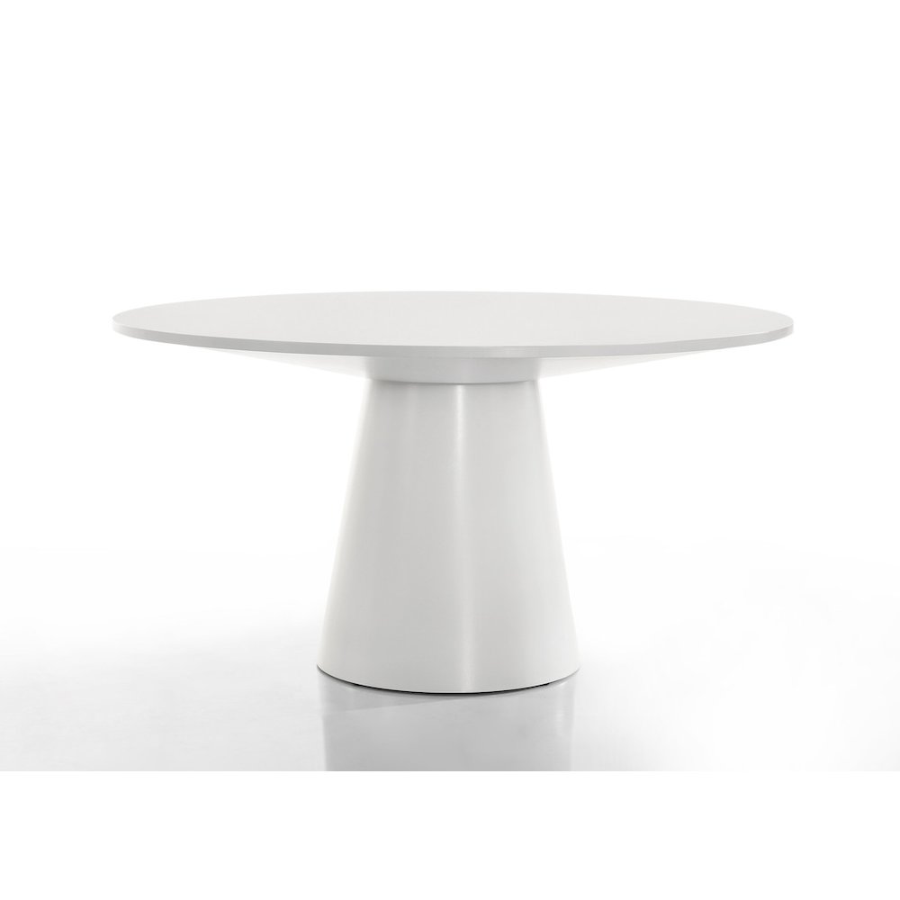 Jasper White 59″ Wide Contemporary Round Dining Table