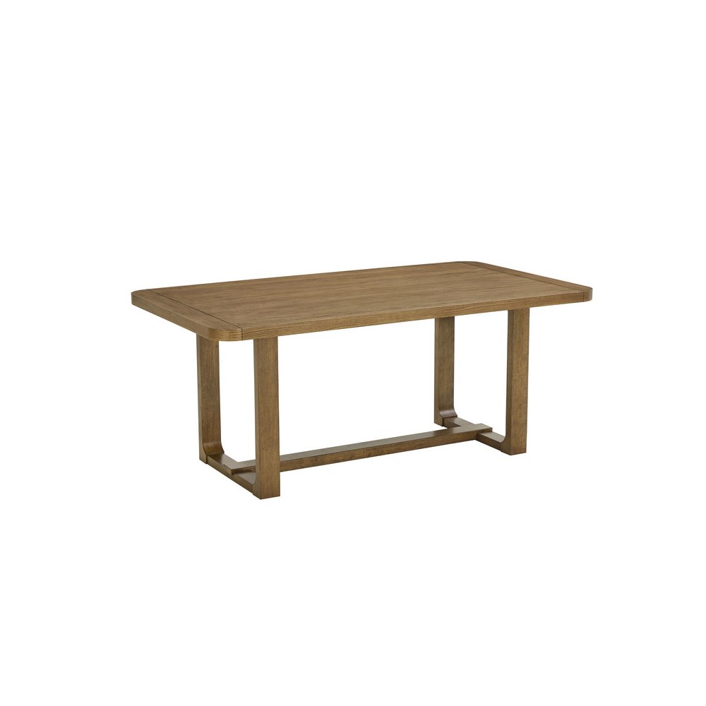 Darla 6Pc 72″W Rectangular Walnut Oak Finish Sled Dining Set with Bench