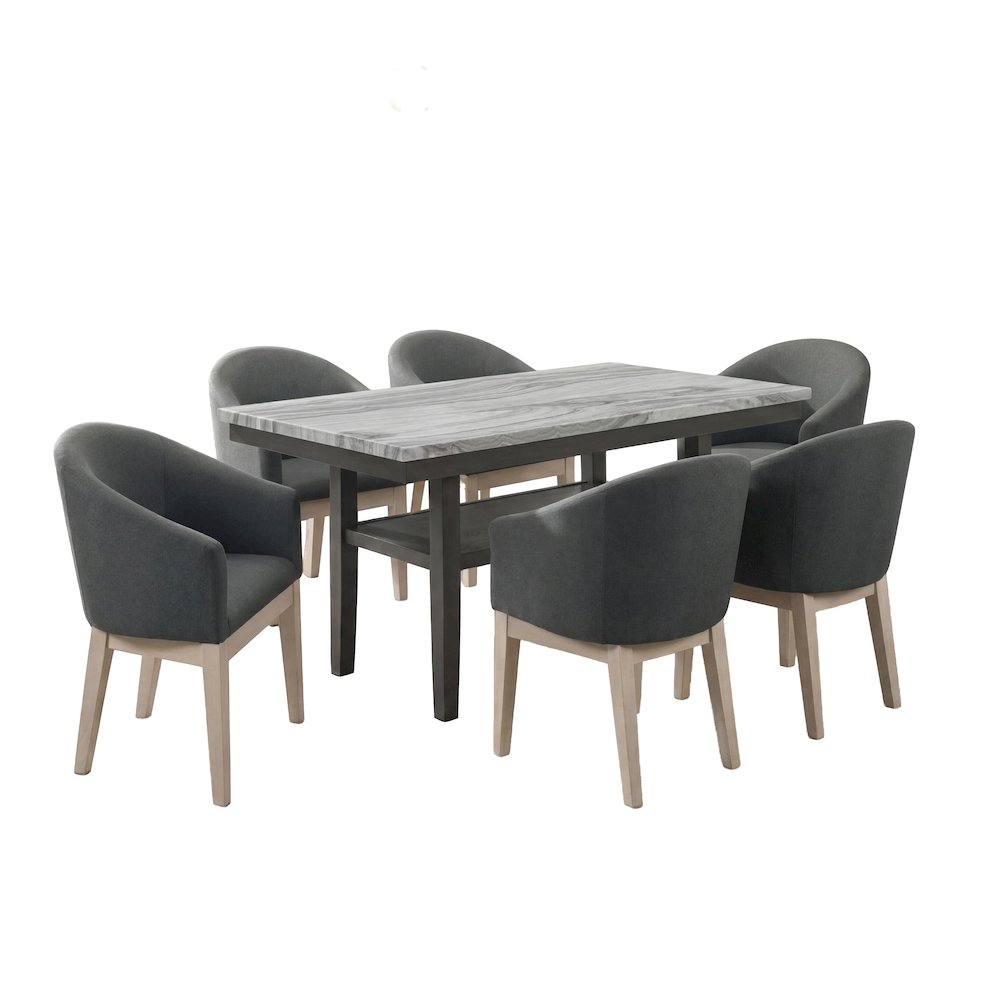 7-Piece Dining Set with 60″ Rectangular Table