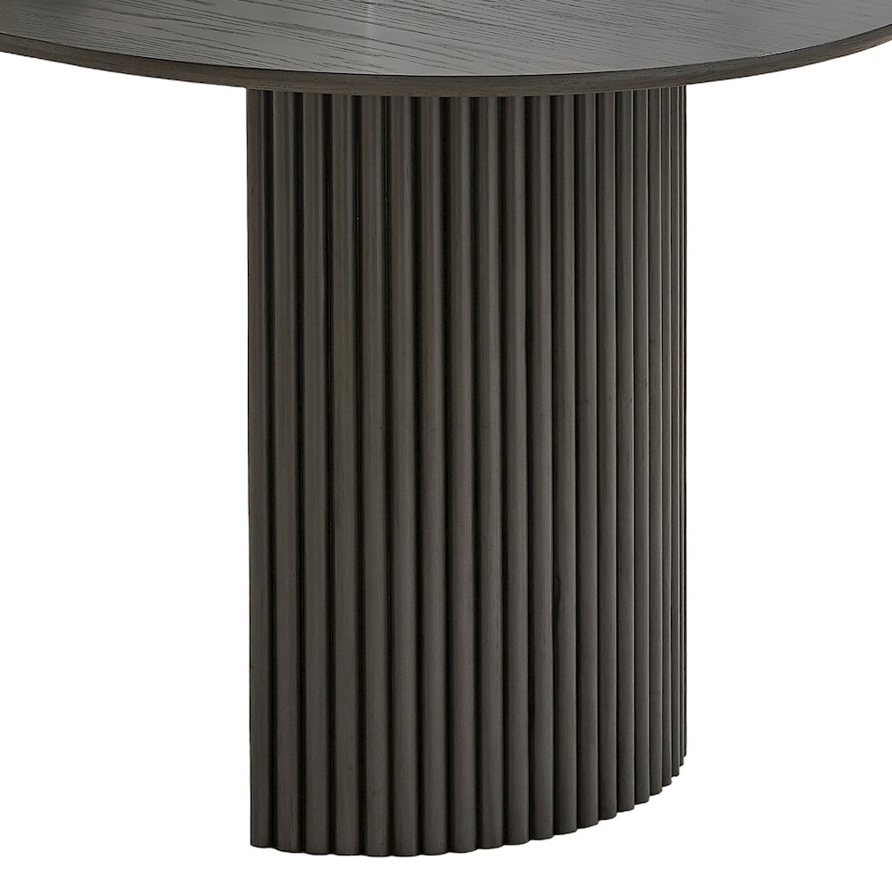 7-Piece Dining Set with 80″ Gray Oval Table & 6 Gray Barrel Chairs