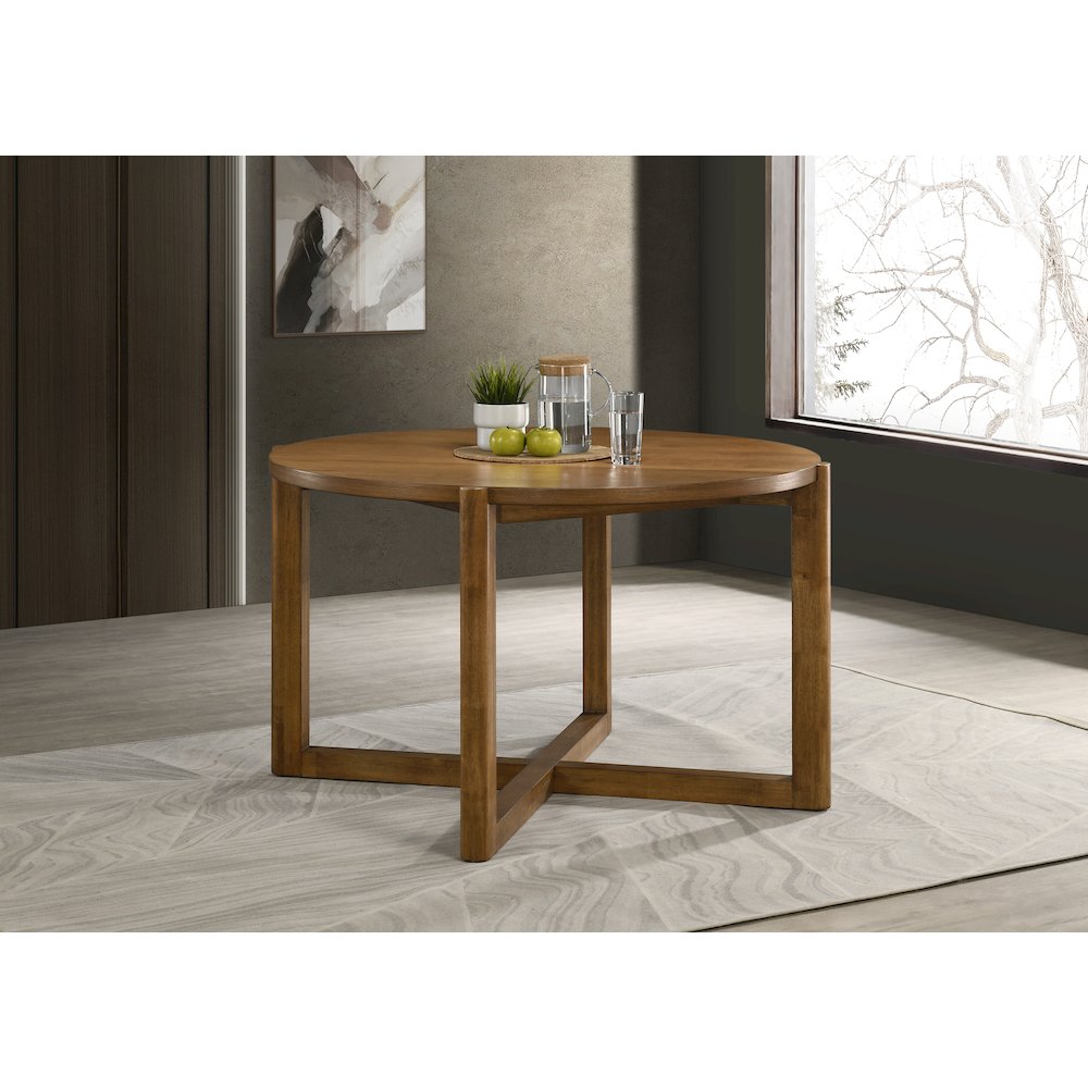Mid-Century Modern Walnut Finish Wood Table