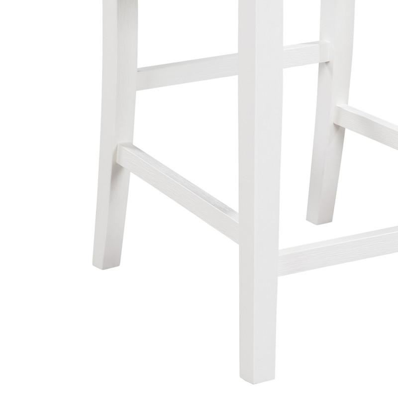 Graham Set of 2 White Finish Upholstered Seat Counter Height Chair
