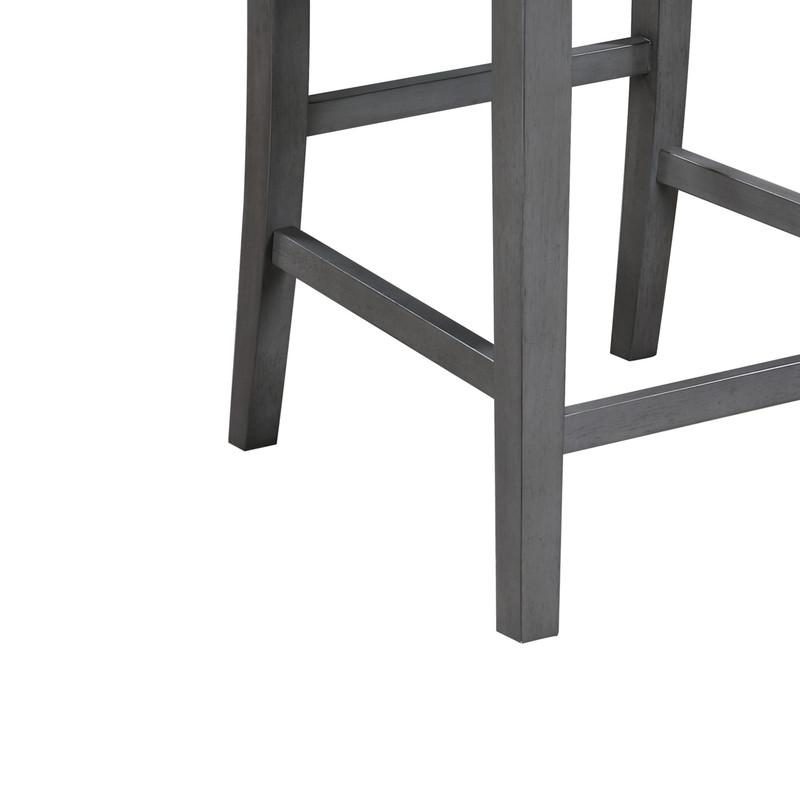 Graham Set of 2 Gray Finish Upholstered Seat Counter Height Chair