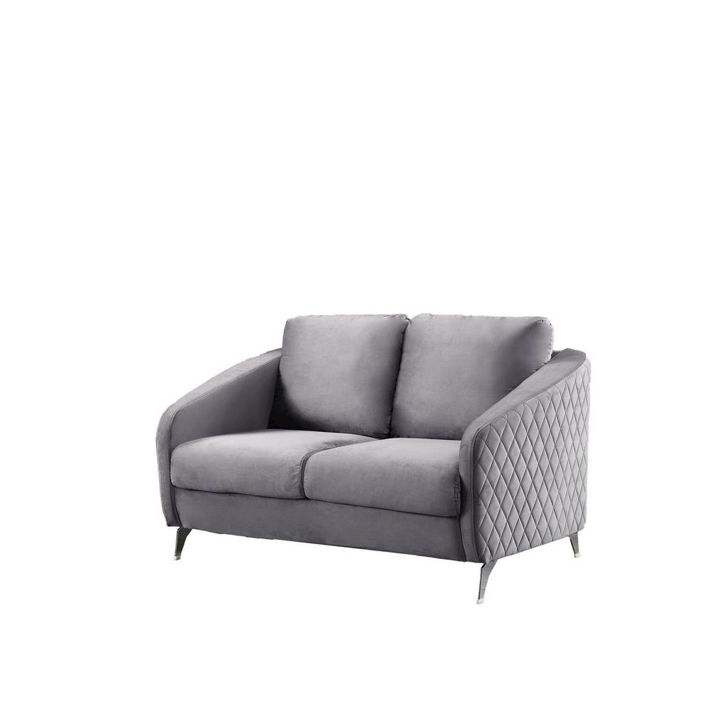 Sofia Gray Velvet Fabric Sofa Loveseat Living Room Set