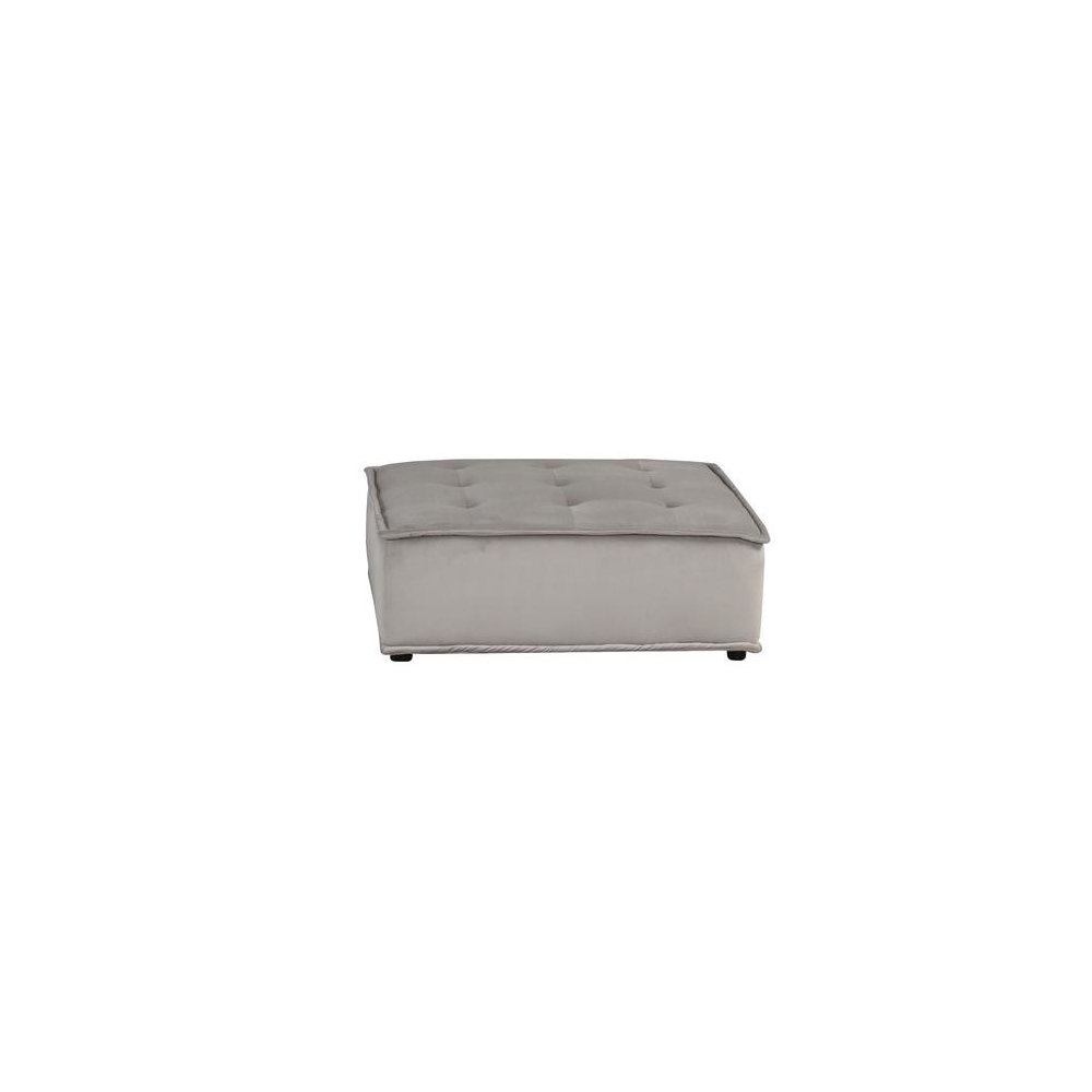 Anna Light Gray Velvet 3 Pc Sectional Sofa Ottoman