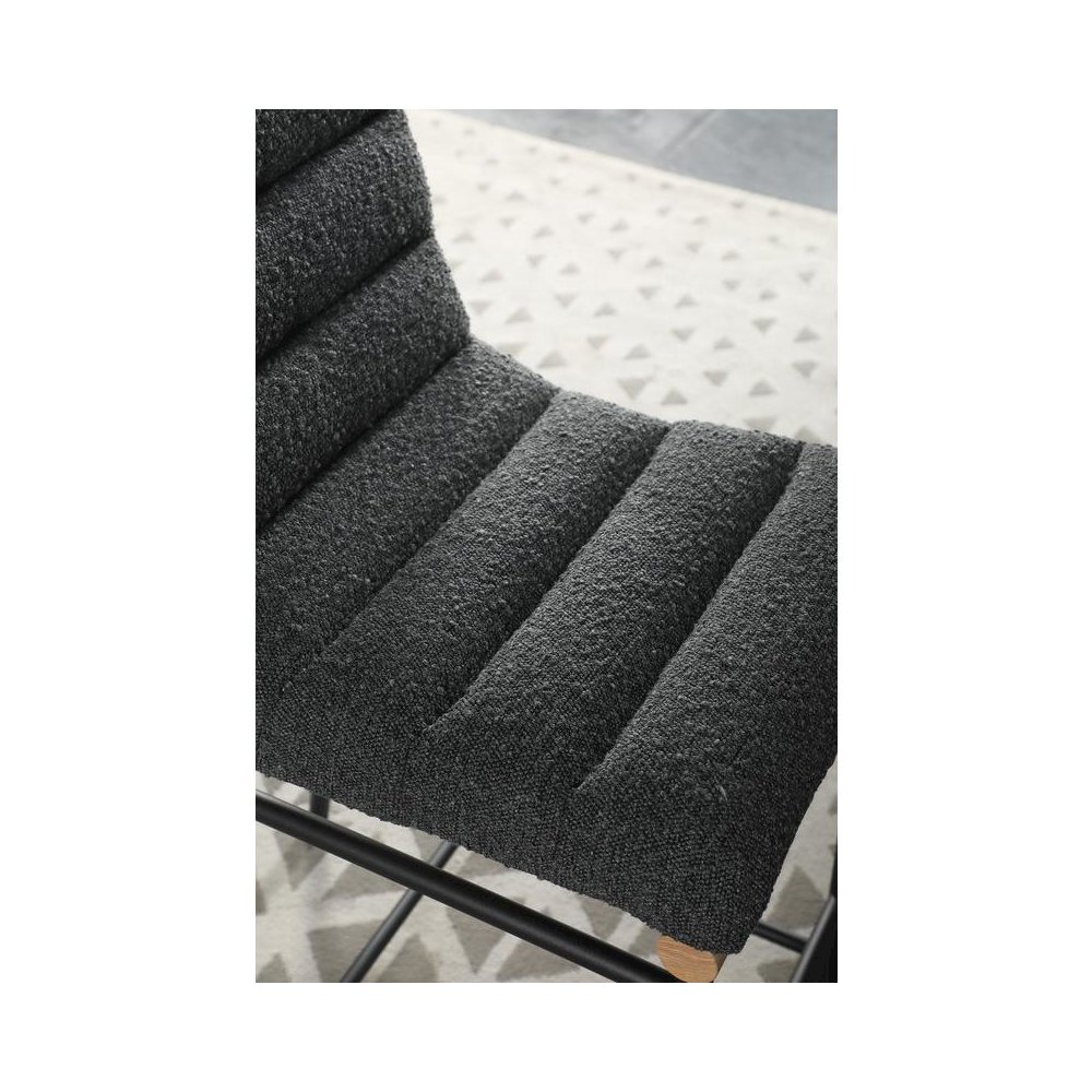 Lahni Dark Gray Boucle Fabric Counter Height Chair