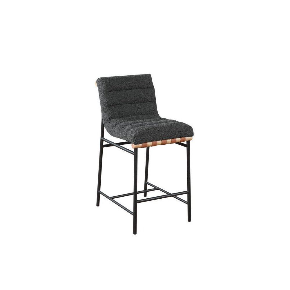 Lahni Dark Gray Boucle Fabric Counter Height Chair
