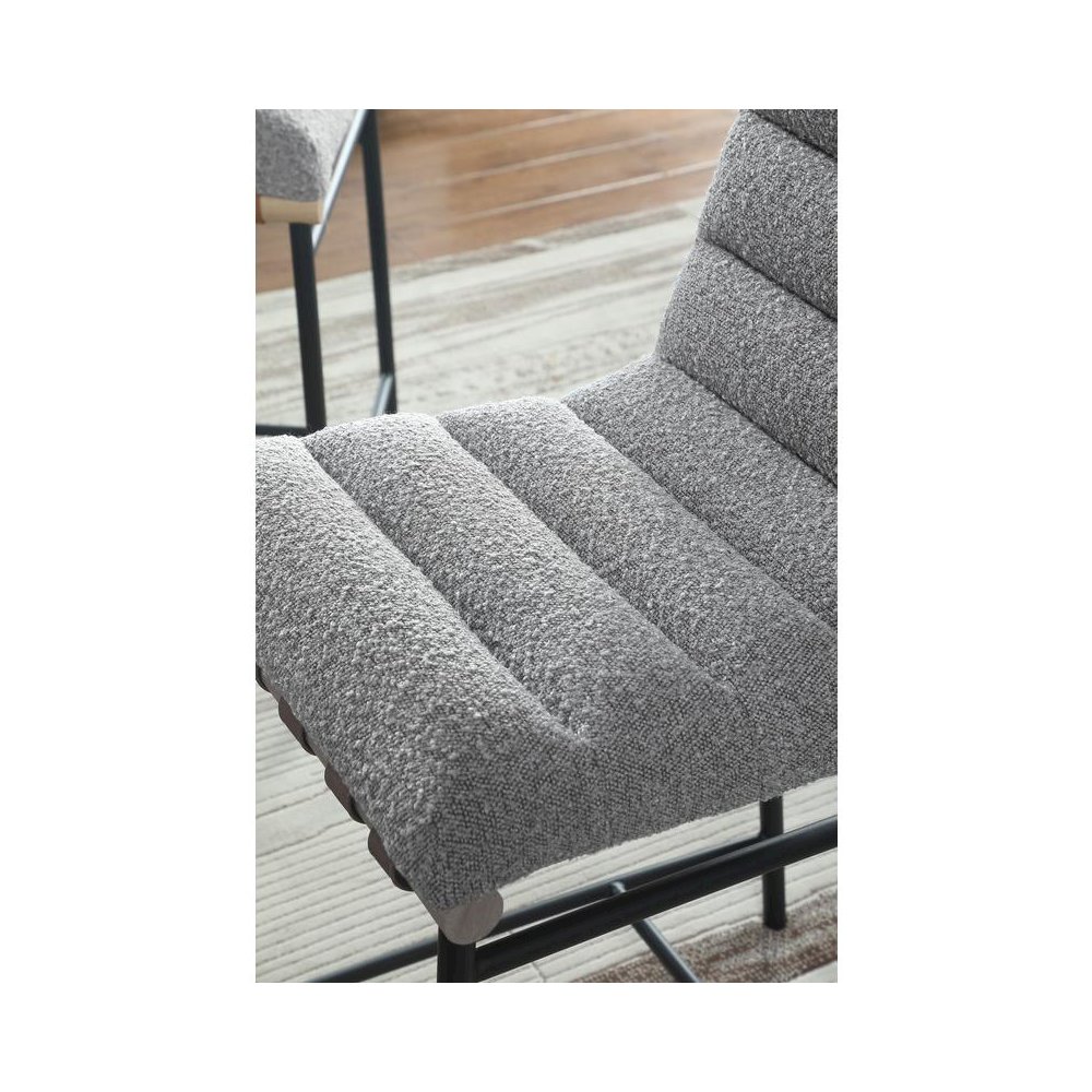 Lahni Gray Boucle Fabric Counter Height Chair