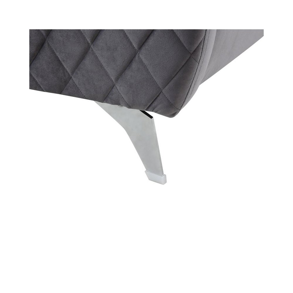 Sofia Gray Velvet Modern Chic Loveseat Couch